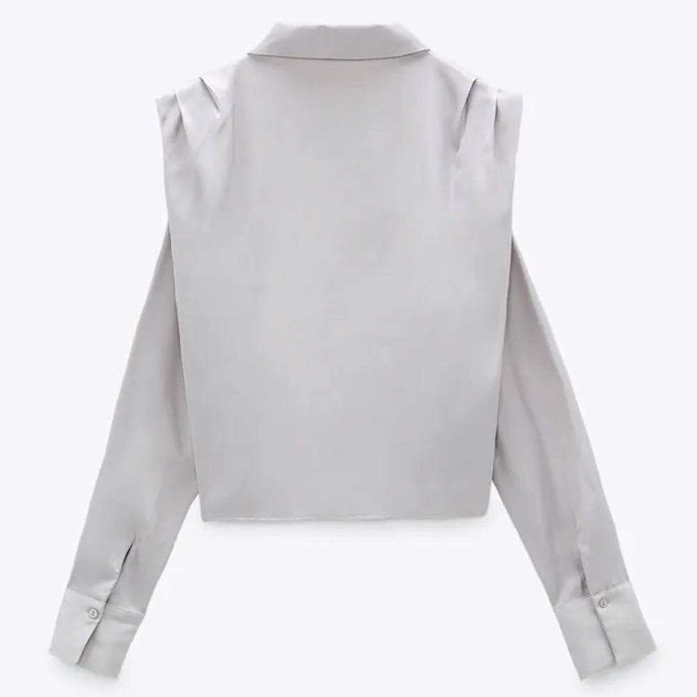 Zara Ruched Satin Effect shirt - Picture 2 of 4